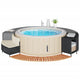Vidaxl hottub-bouw poly rattan und festes acaciahout schwarz