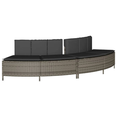 Vidaxl Hottub -Bänke mit Kissen 2 St Poly Rattan Grau