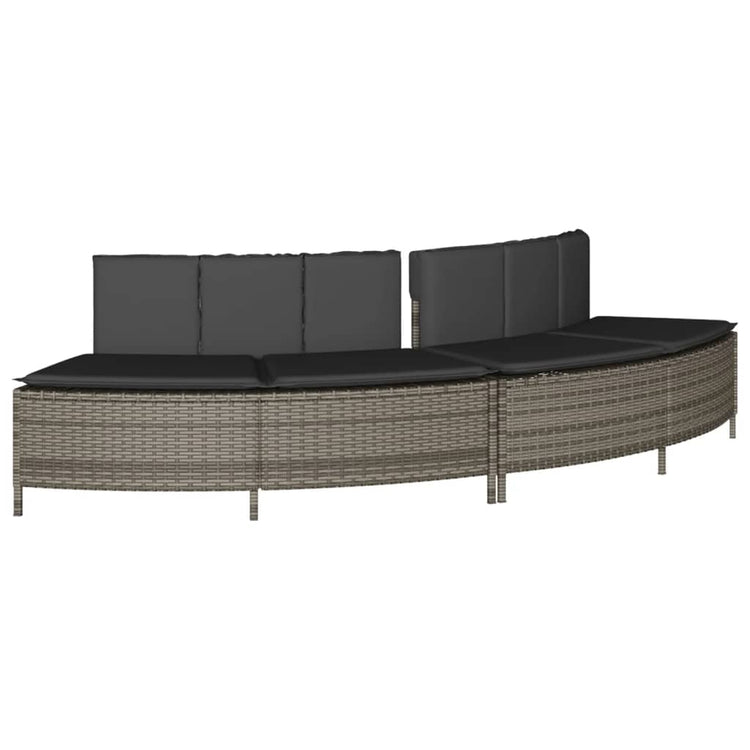 Vidaxl Hottub -Bänke mit Kissen 2 St Poly Rattan Grau
