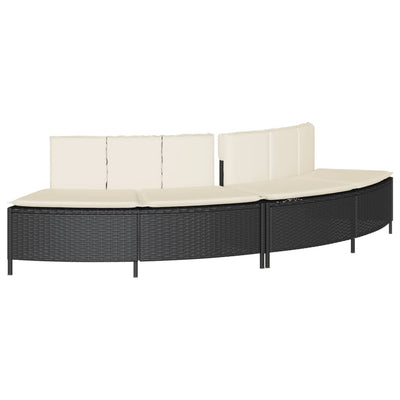 Vidaxl Hottub Bänke mit Kissen 2 St Poly Rattan Schwarz