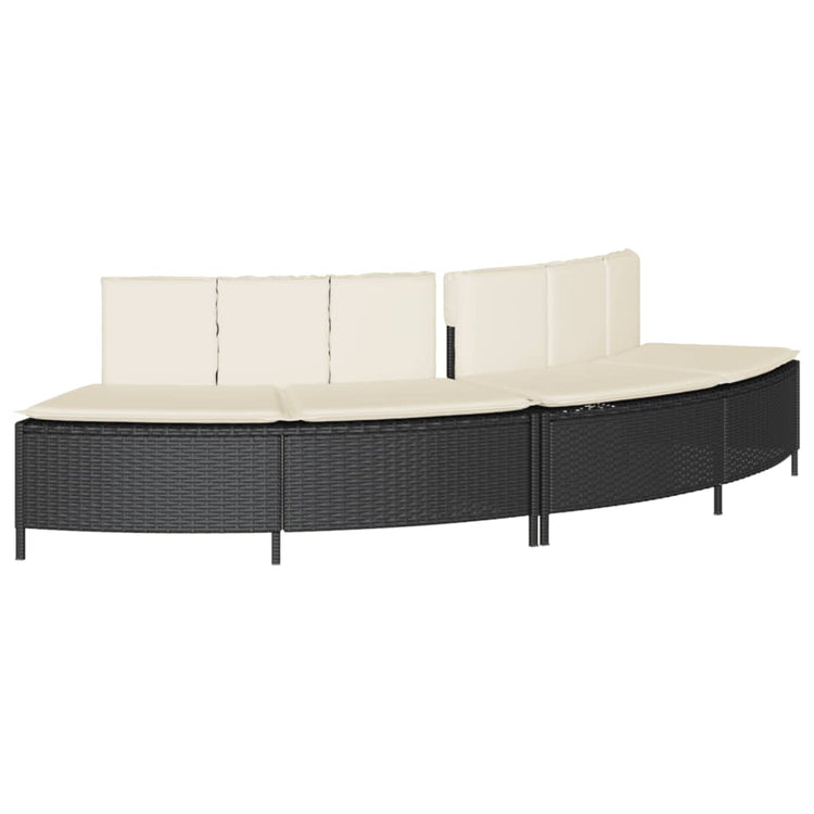 Vidaxl Hottub Bänke mit Kissen 2 St Poly Rattan Schwarz