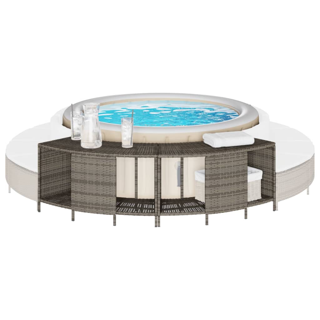 Vidaxl -Speicher Szenen für Whirlpool 2 St Poly Rattan Grey
