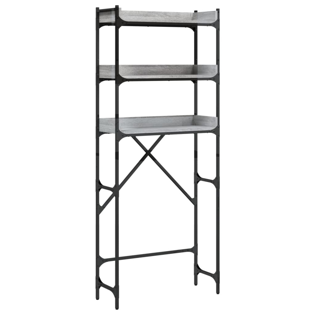 Vidaxl -Waschmaschinerie 67x25x163 cm verarbeitetes Holzgrau Sonoma