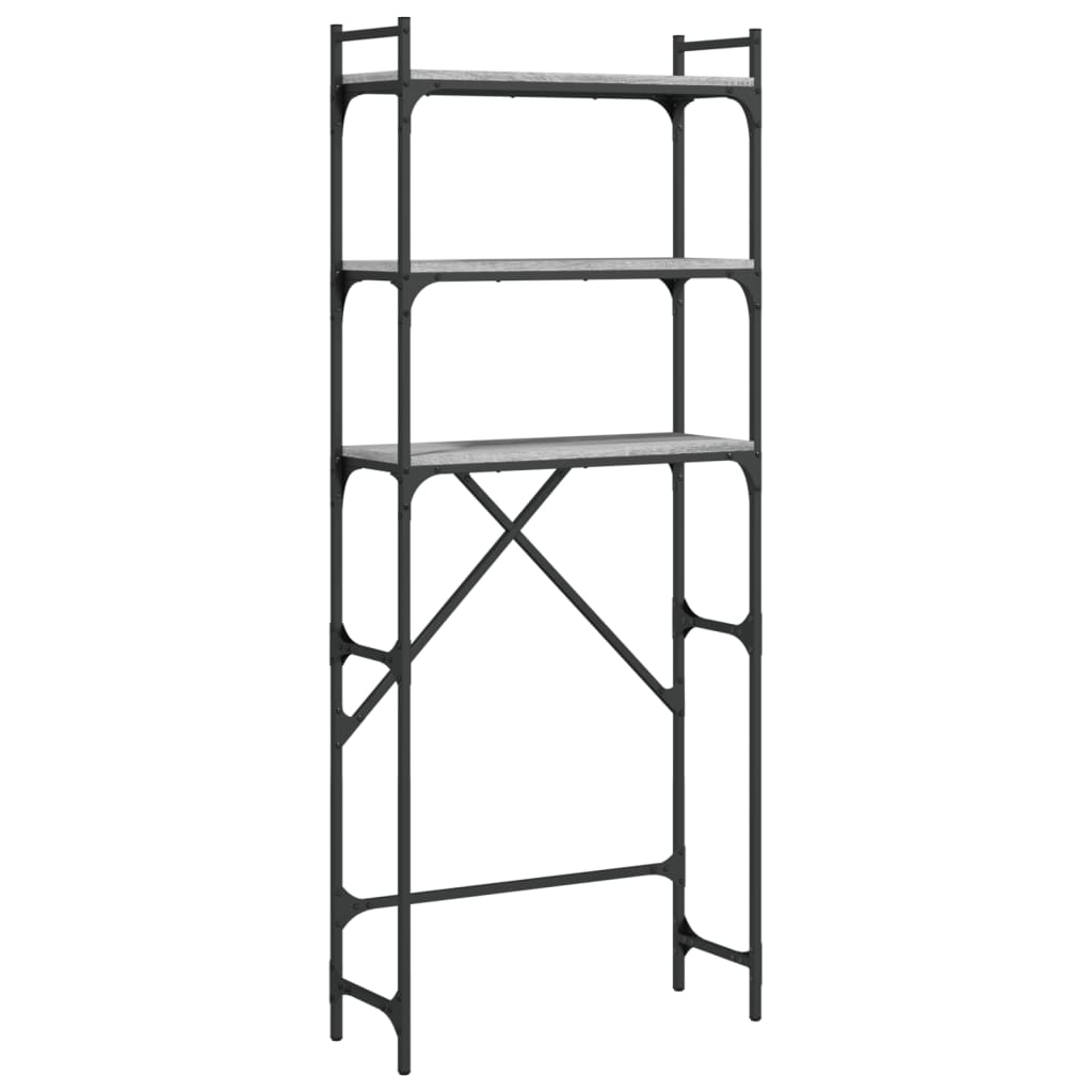 Vidaxl -Waschmaschinerie 67x25x163 cm verarbeitetes Holzgrau Sonoma