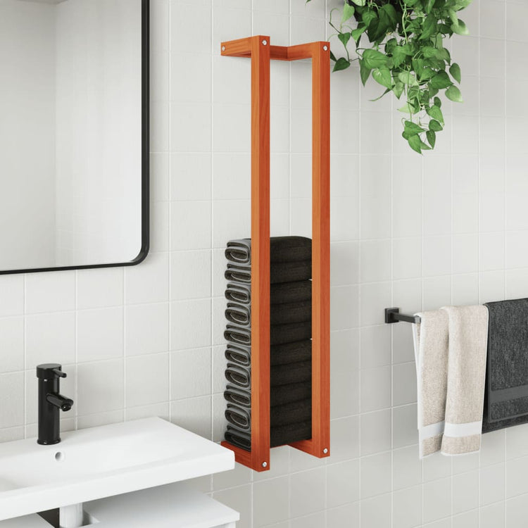 Vidaxl -Handtuchregal 23x18x110 cm Festkiefer Wäsche braun