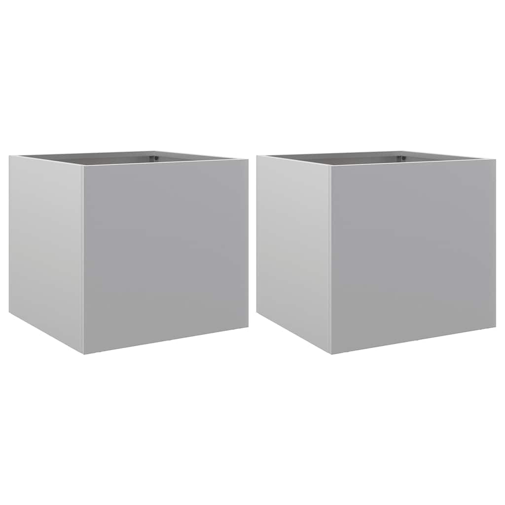 Vidaxl Pflanzer 2 ST 32x30x29 cm verzinkter Stahl Silberfarbe