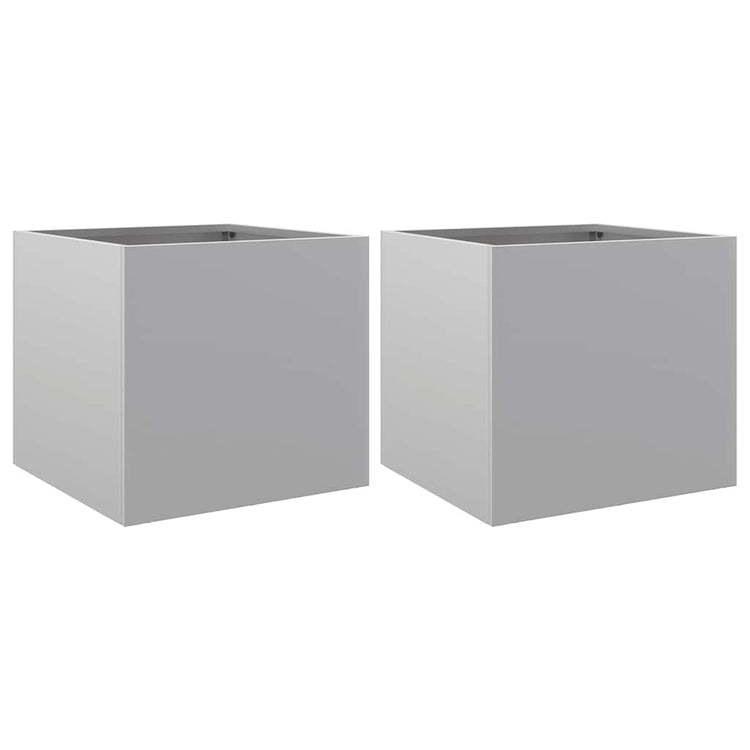 Vidaxl Pflanzer 2 ST 32x30x29 cm verzinkter Stahl Silberfarbe