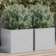 Vidaxl Pflanzer 2 ST 32x30x29 cm verzinkter Stahl Silberfarbe