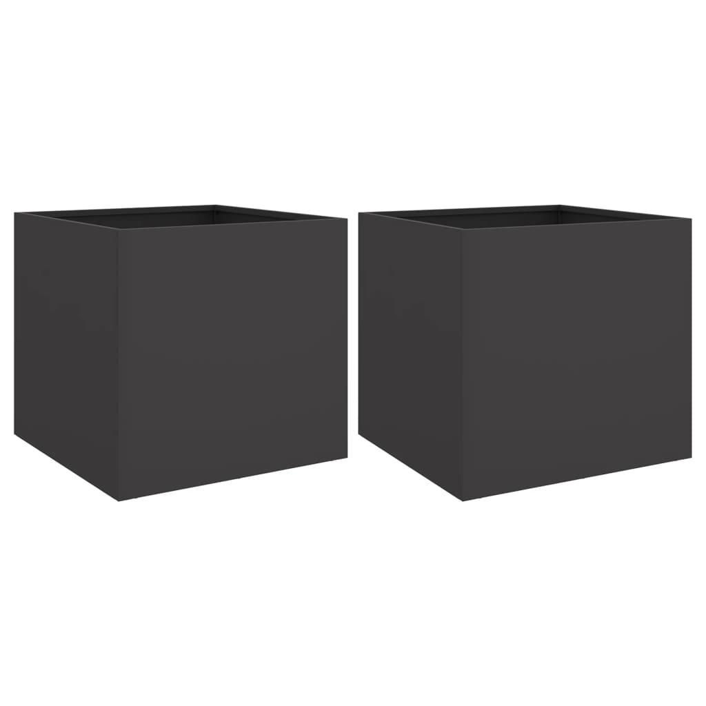 Vidaxl Pflanzer 2 ST 42x40x39 cm Stahlschwarz