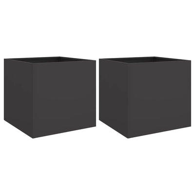 Vidaxl Pflanzer 2 ST 42x40x39 cm Stahlschwarz