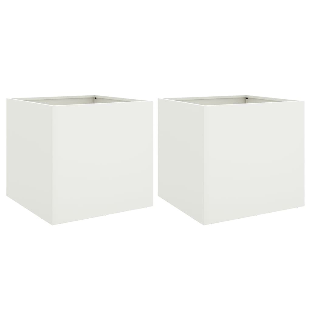 Vidaxl -Pflanzer 2 ST 42x40x39 cm Stahlweiß