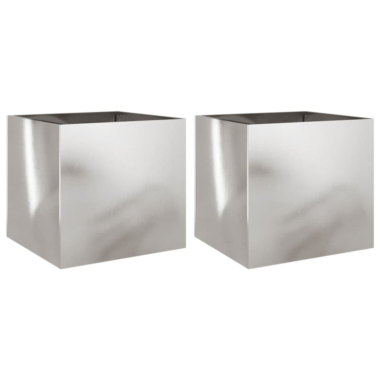 Vidaxl Pflanzer 2 ST 42x40x39 cm Edelstahl Silberfarbe