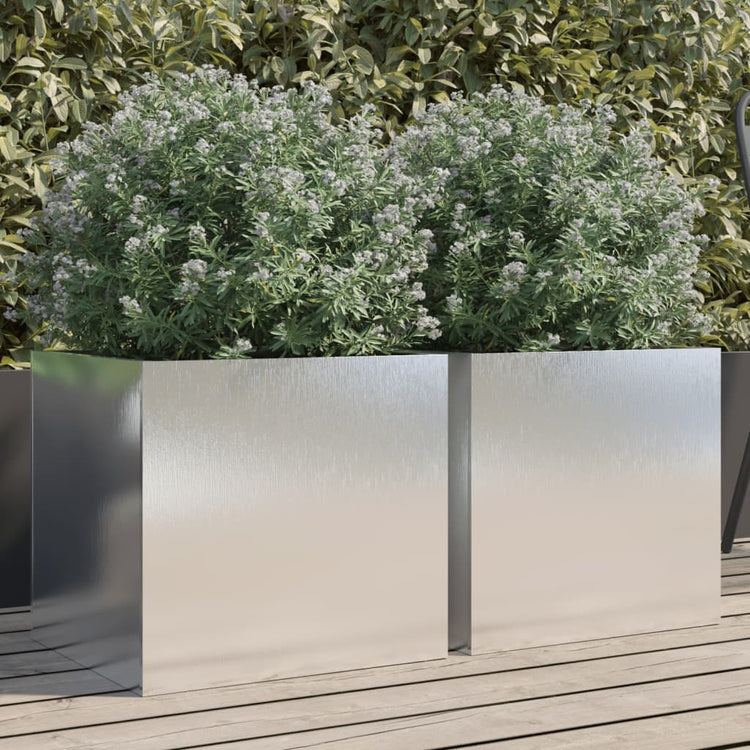 Vidaxl Pflanzer 2 ST 42x40x39 cm Edelstahl Silberfarbe