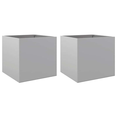 Vidaxl Pflanzer 2 ST 42x40x39 cm verzinkter Stahl Silberfarbe
