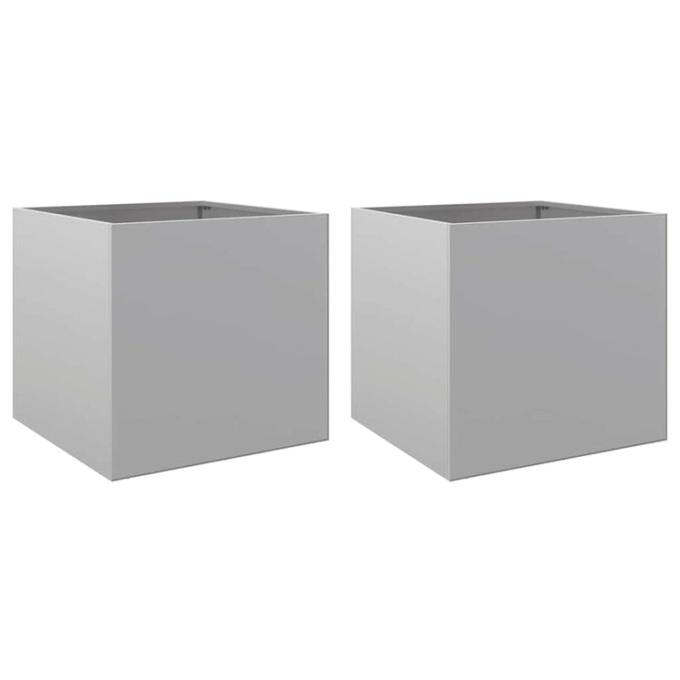 Vidaxl Pflanzer 2 ST 42x40x39 cm verzinkter Stahl Silberfarbe