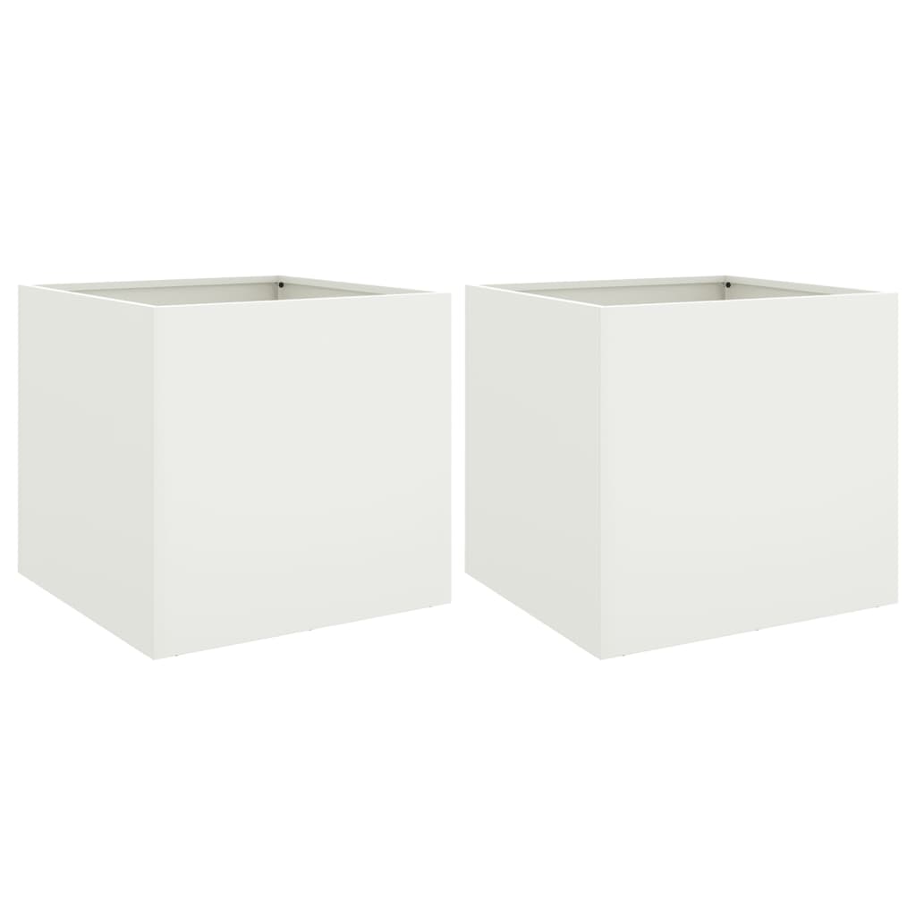 VIDAXL -Pflanzer 2 PCs 49x47x46 cm Stahl weiß