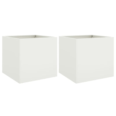 VIDAXL -Pflanzer 2 PCs 49x47x46 cm Stahl weiß