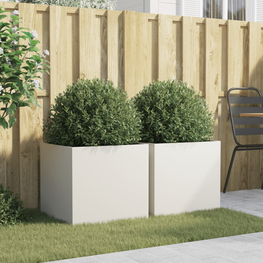 VIDAXL -Pflanzer 2 PCs 49x47x46 cm Stahl weiß