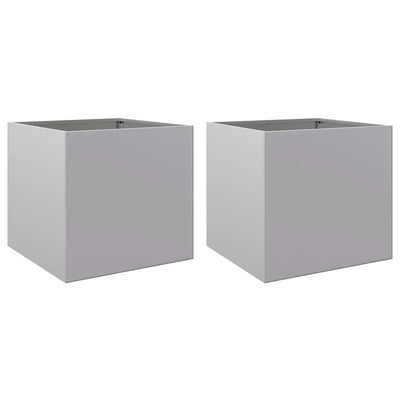 Vidaxl Pflanzer 2 ST 49x47x46 cm verzinkter Stahl Silberfarbe