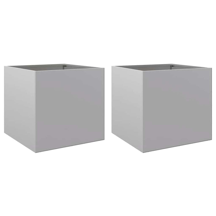 Vidaxl Pflanzer 2 ST 49x47x46 cm verzinkter Stahl Silberfarbe