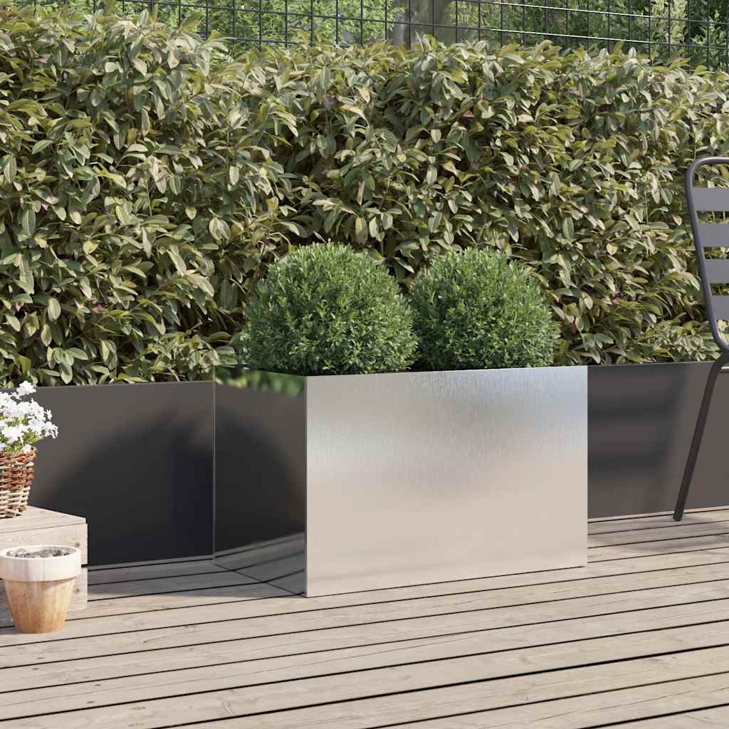 VIDAXL -Pflanzer 62x40x39 cm Edelstahl Silberfarbe