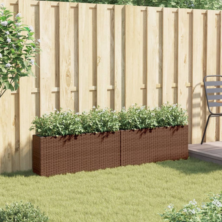 Vidaxx Pflanzgefäße mit 2 Töpfen 2 Stk. 90x20x40 cm Polyrattan braun