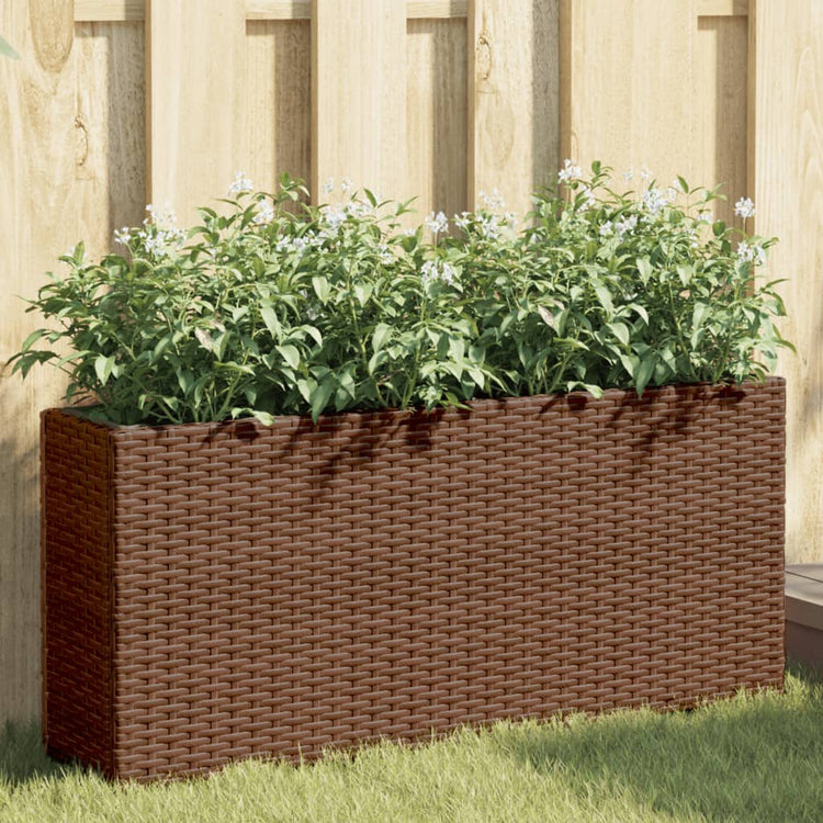 Vidaxx Pflanzgefäße mit 2 Töpfen 2 Stk. 90x20x40 cm Polyrattan braun