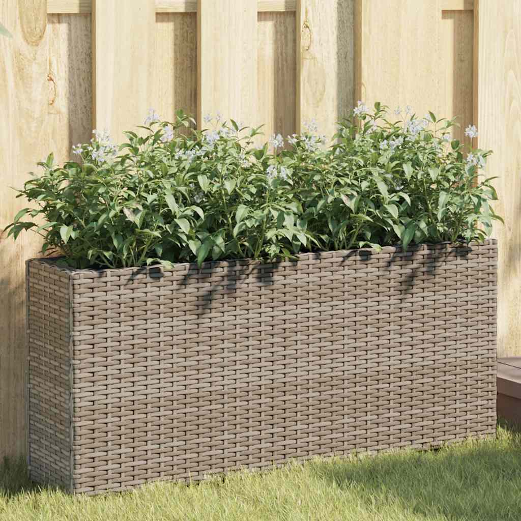 Vidaxx Pflanzgefäße mit 2 Töpfen 2 Stk. 90x20x40 cm Polyrattan grau