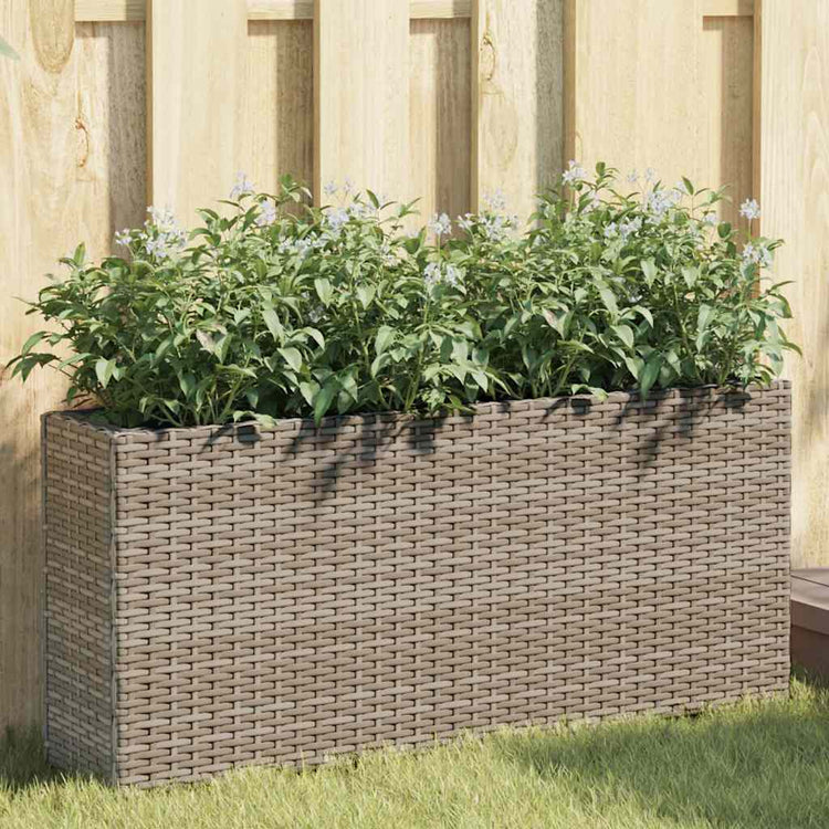 Vidaxx Pflanzgefäße mit 2 Töpfen 2 Stk. 90x20x40 cm Polyrattan grau