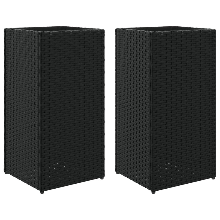 Vidaxx Pflanzgefäße 2 Stk. 30x30x60 cm Polyrattan schwarz