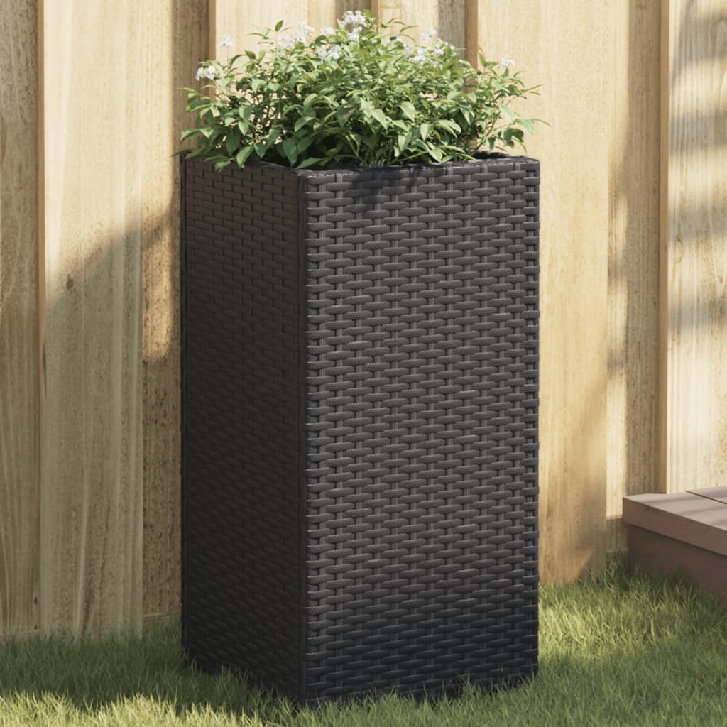 Vidaxx Pflanzgefäße 2 Stk. 30x30x60 cm Polyrattan schwarz