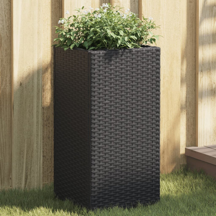 Vidaxx Pflanzgefäße 2 Stk. 30x30x60 cm Polyrattan schwarz