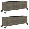 Vidaxx Pflanzgefäße mit Rädern 2 Stk. 107x32x38 cm Polyrattan grau