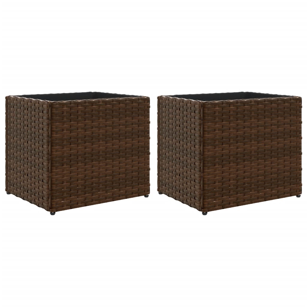 Vidaxx Pflanzgefäße 2 Stk. 36x30x32 cm Polyrattan braun