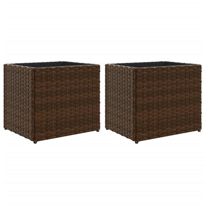 Vidaxx Pflanzgefäße 2 Stk. 36x30x32 cm Polyrattan braun