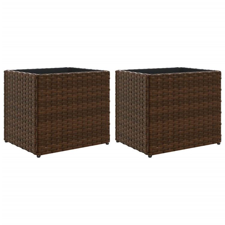 Vidaxx Pflanzgefäße 2 Stk. 36x30x32 cm Polyrattan braun