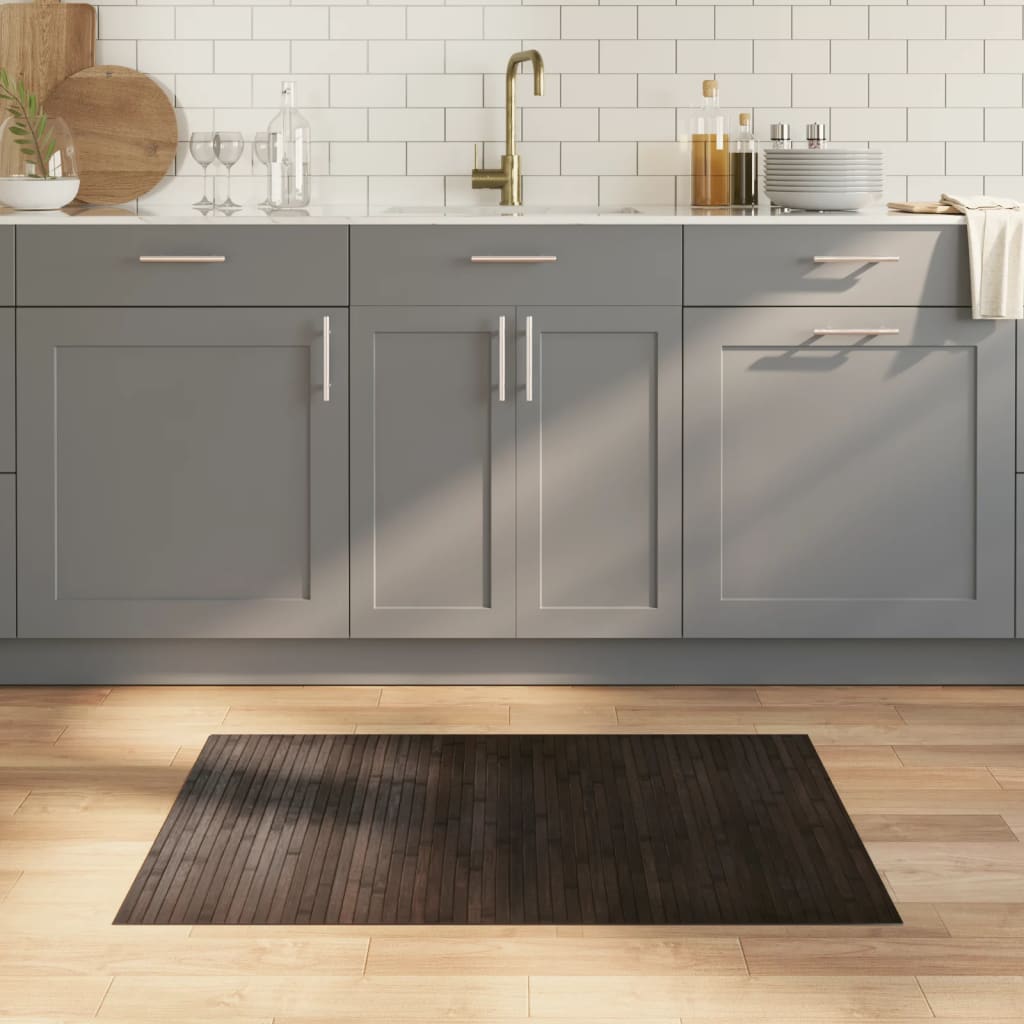 Vidaxx rechteckiger Teppich 70x100 cm Bambus dunkelbraun