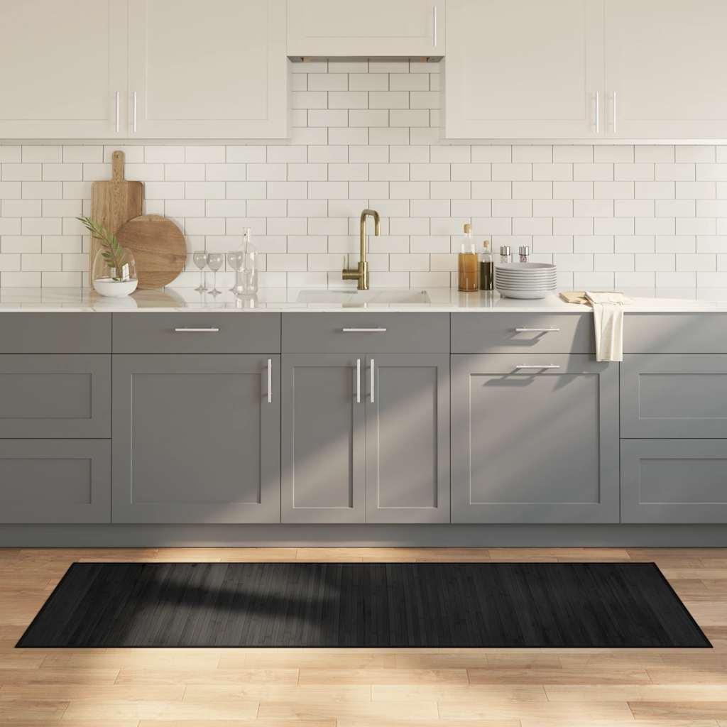 Vidaxx rechteckiger Teppich 70x200 cm Bambus schwarz