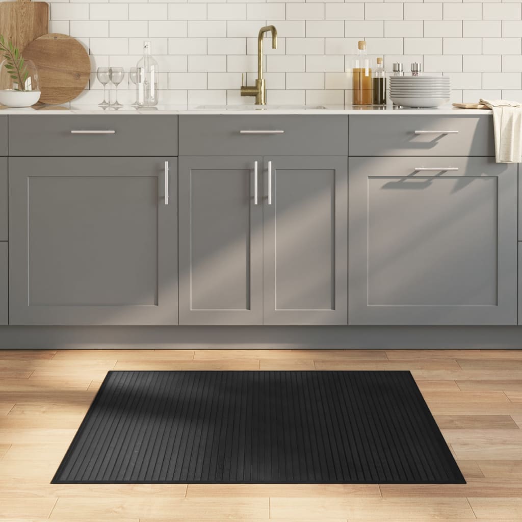 Vidaxx rechteckiger Teppich 80x100 cm Bambus schwarz