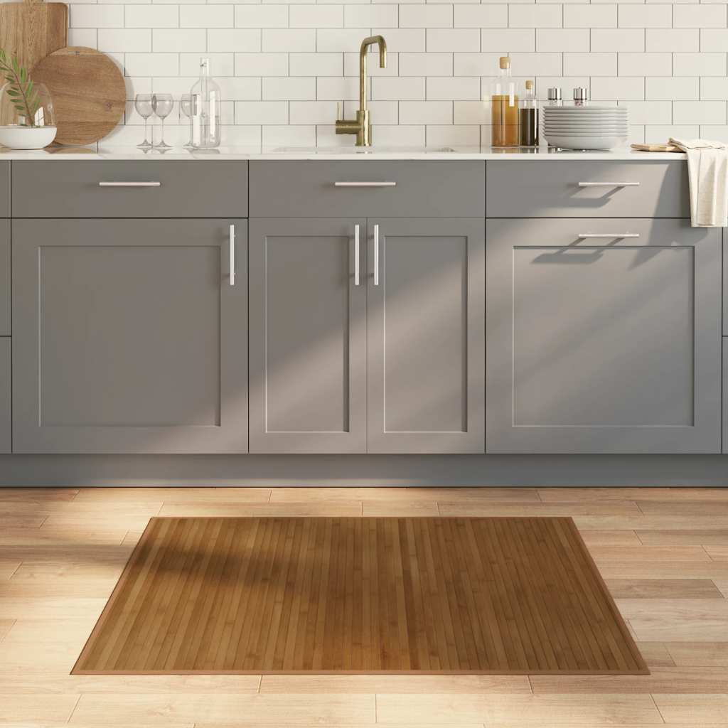 Vidaxl Teppich rechteckig 80x100 cm Bambusbraun