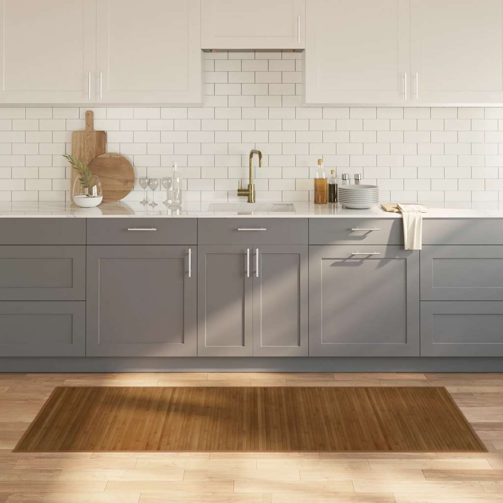 Vidaxl Teppich rechteckig 80x200 cm Bambusbraun