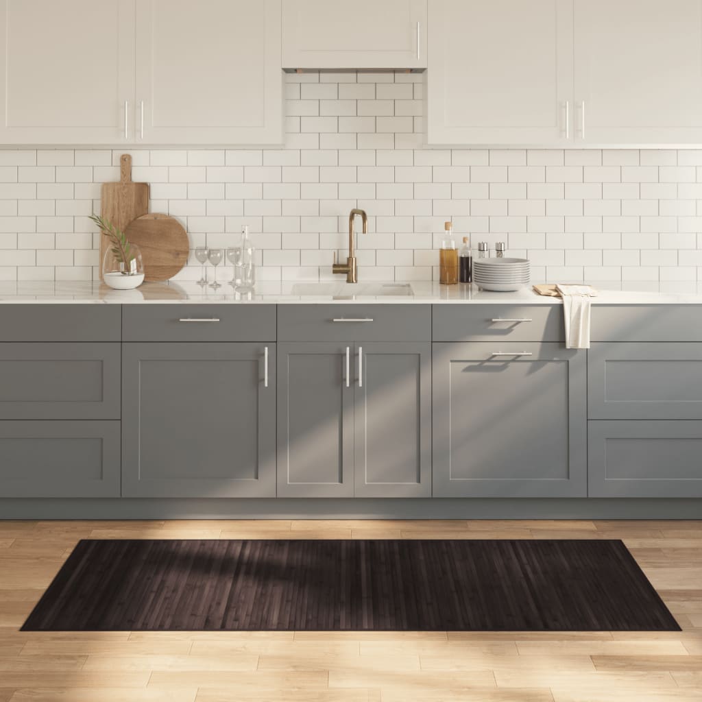 Vidaxx rechteckiger Teppich 80x200 cm Bambus dunkelbraun