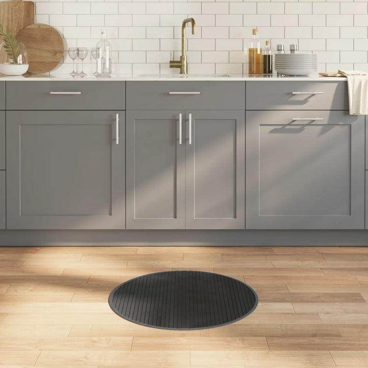 VidaXL Teppich rund 60 cm Bambusgrau