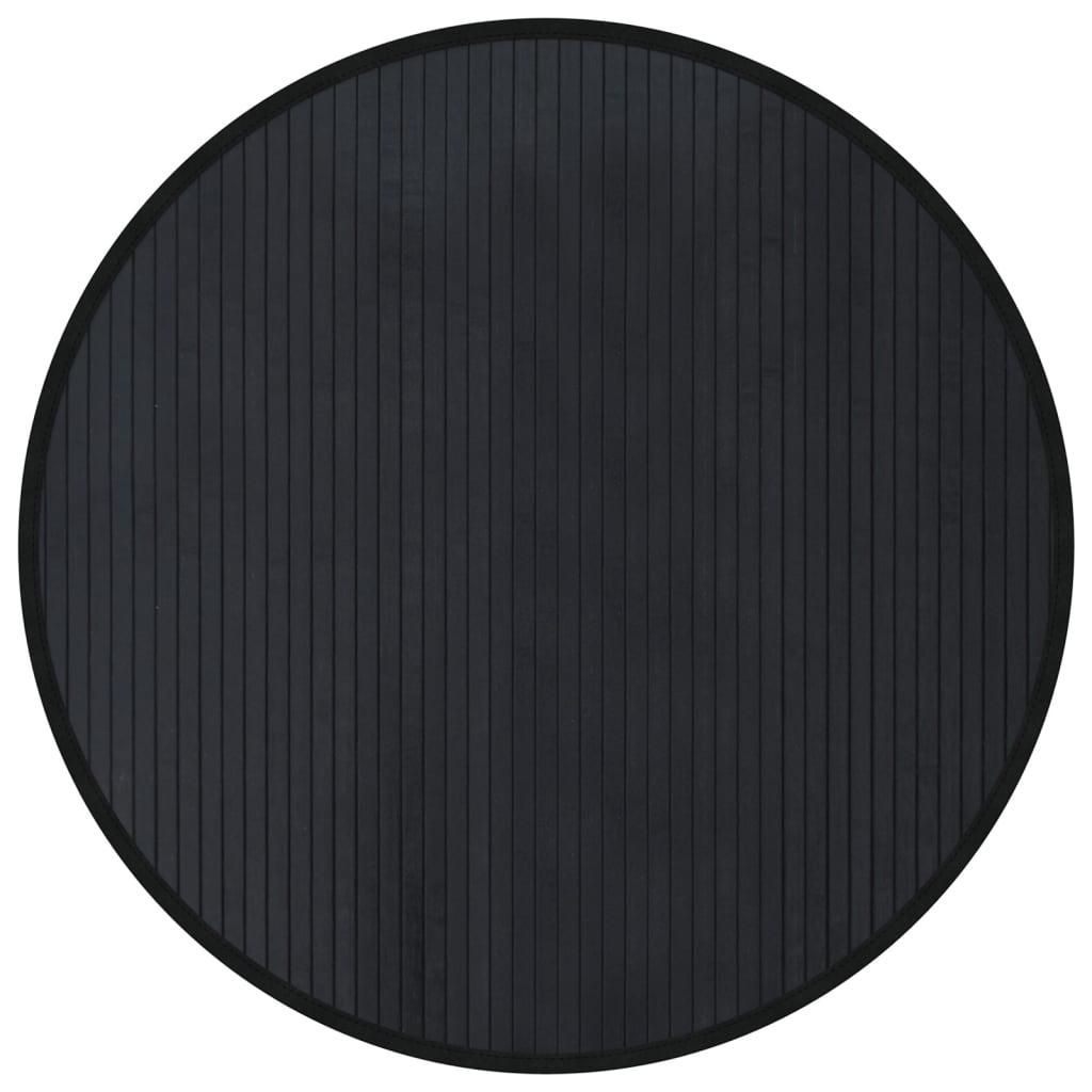 VidaXL Teppich rund 80 cm Bambus schwarz