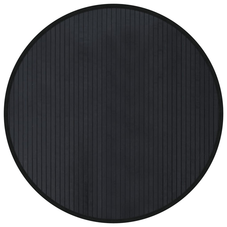 VidaXL Teppich rund 80 cm Bambus schwarz