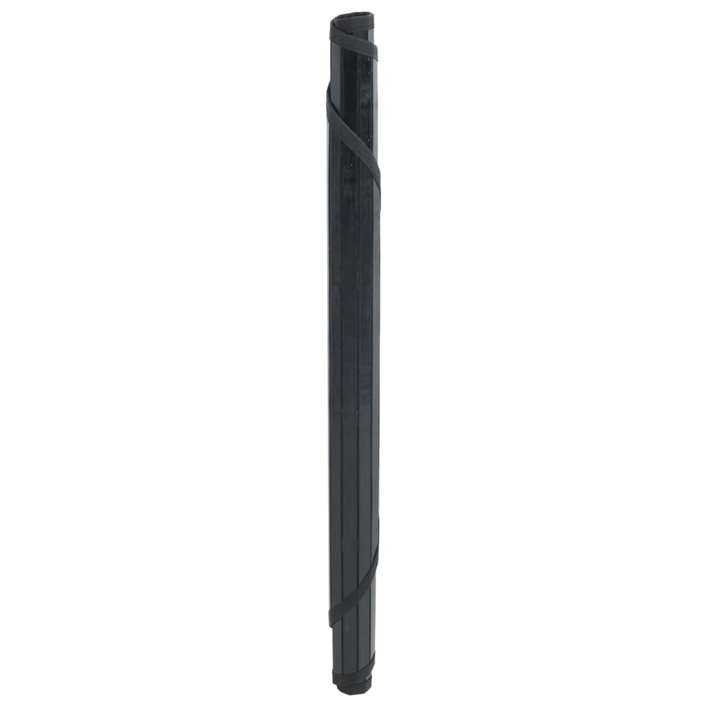 VidaXL Teppich rund 80 cm Bambus schwarz