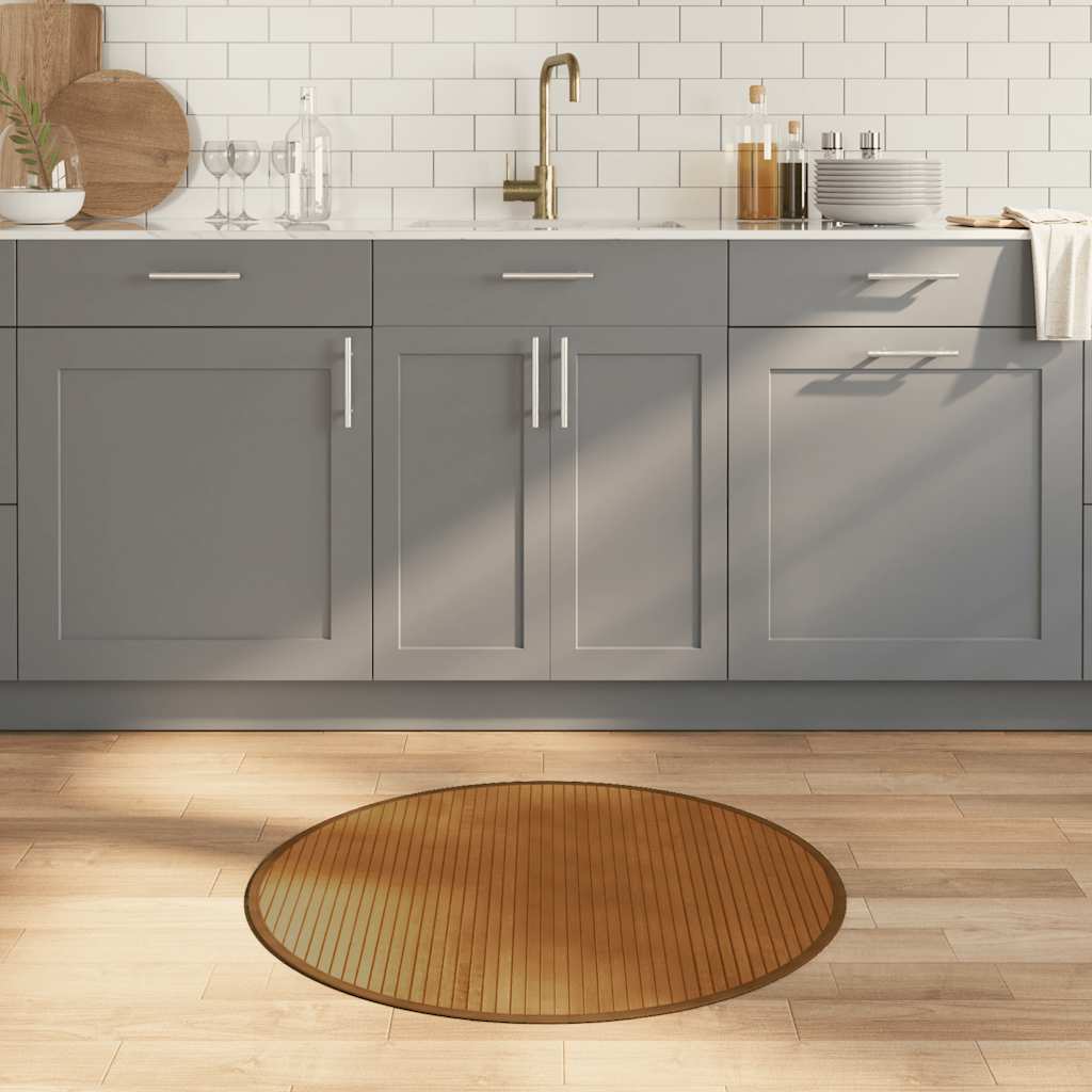 Vidaxl Teppich um 80 cm Bambusbraun