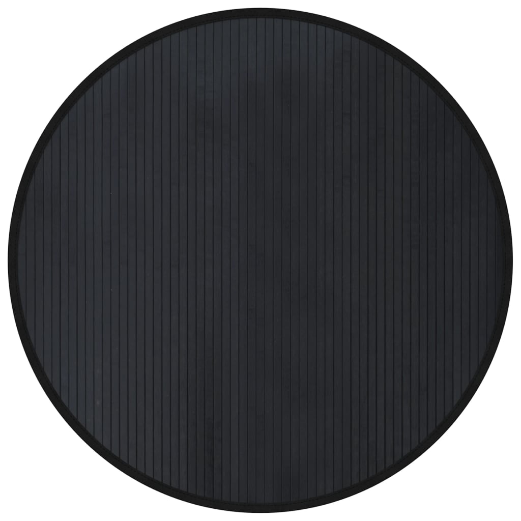 VidaXL Teppich rund 100 cm Bambus schwarz