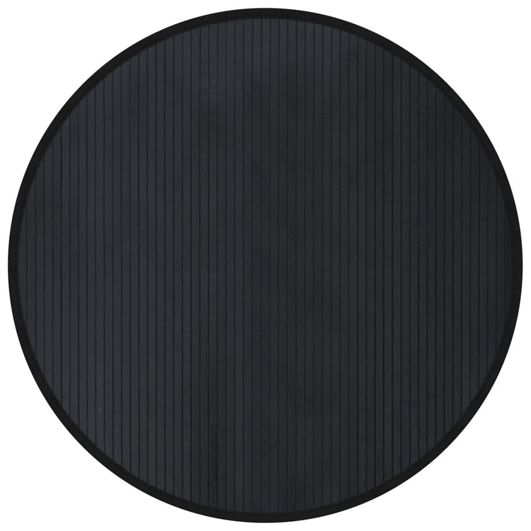 VidaXL Teppich rund 100 cm Bambus schwarz