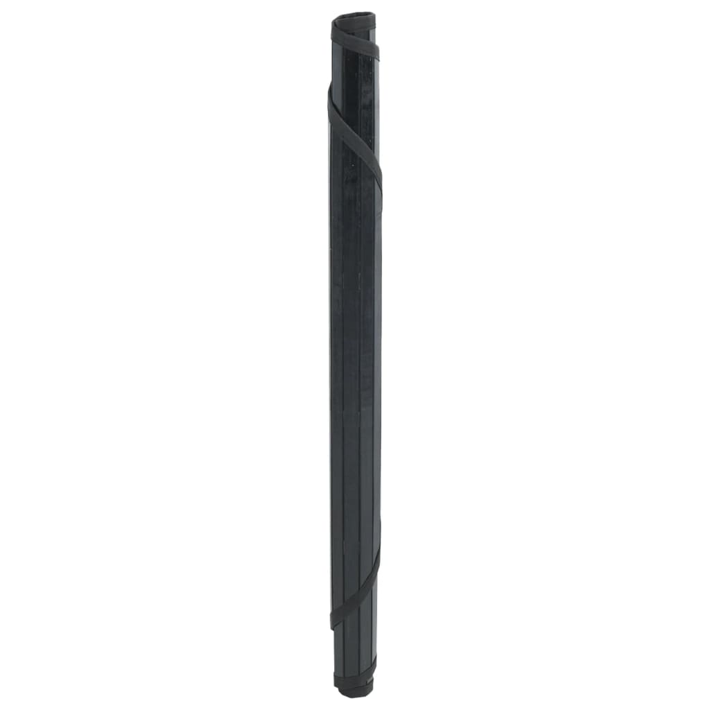 VidaXL Teppich rund 100 cm Bambus schwarz